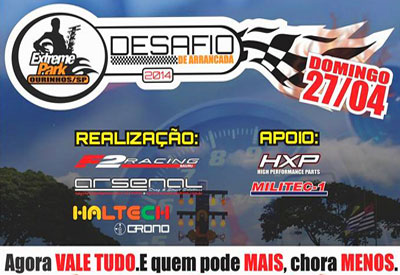 Flyer: 1º Desafio de Arrancada 2014